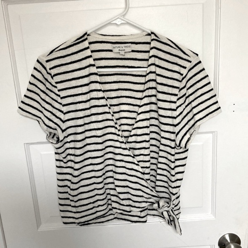 Madewell Texture & Thread Wrap Blouse